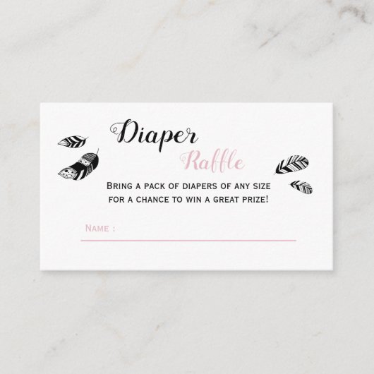 Baby girl avontuur babydouche-luierwinkel informatiekaartje (Voorkant)