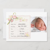 Baby Girl Baby Aankondiging Pasgeboren (Voorkant)