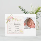 Baby Girl Baby Aankondiging Pasgeboren (Staand voorkant)