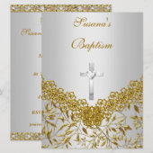 Baby Girl Baby Boy Baptism Invitation Kaart (Voorkant / Achterkant)