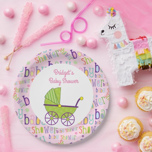 Baby Girl Baby shower 9-inch Bord (Feest)