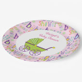 Baby Girl Baby shower 9-inch Bord (Gekanteld)