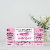 Baby Girl Baby shower Concert Ticket Uitnodiging (Staand voorkant)
