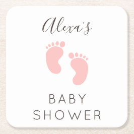 Baby Girl Baby Shower Favor Kartonnen Onderzetters