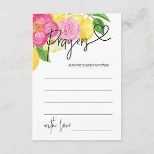 Baby Girl Baby shower Game Prayer Card Heart Informatiekaartje