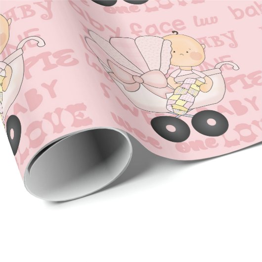 Baby Girl Baby shower inpakpapier (Rol Hoek)