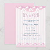 Baby Girl Baby shower Invitation Kaart (Voorkant / Achterkant)