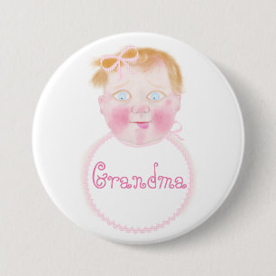 Baby girl baby Shower knop door BabyLaia. Ronde Button 7,6 Cm