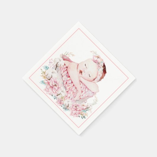Baby Girl Baby shower Paper Napkins Servet (Hoek)