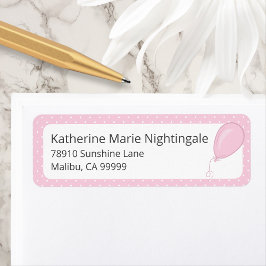 Baby Girl Baby shower Pink Polka Dot Adres Etiket