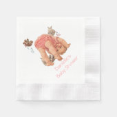 Baby Girl, Baby Shower Pink Ruffled Panties Bunny Servet (Voorkant)