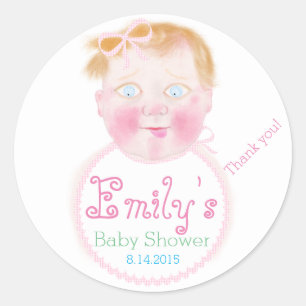 Baby girl Baby Shower-stickers van BabyLaia. Ronde Sticker