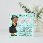 Baby Girl Baby shower Turquoise Blue Kaart (Staand voorkant)