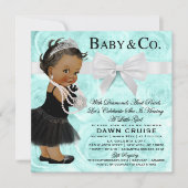 Baby Girl Baby shower Turquoise Blue Kaart (Voorkant)