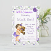 Baby Girl Baby shower Uitnodiging (Staand voorkant)