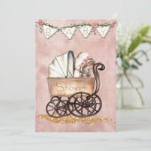 Baby Girl Baby shower Uitnodiging (Staand voorkant)