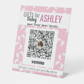 Baby GIrl Baby showers Pedestal Sign Reclamebord Met Voetstuk (Voorkant)