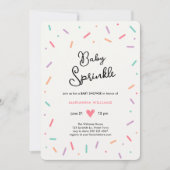 Baby Girl Baby Sprinkle Baby shower Invitation Kaart (Voorkant)