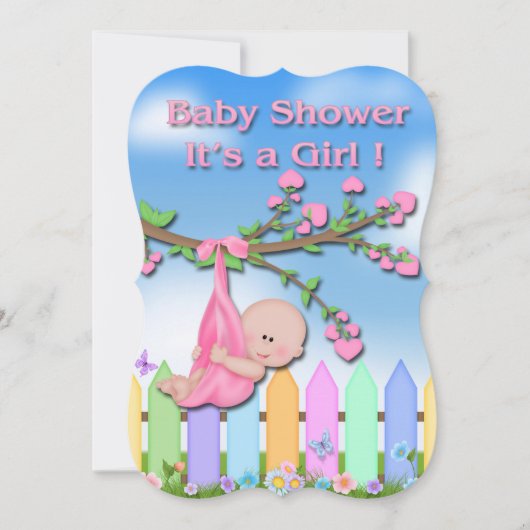 Baby Girl - Babyschoenen met een achtertuin Kaart (Voorkant)