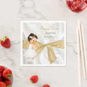 Baby Girl Baptism Christening Gold Bow Servetten (Insitu)