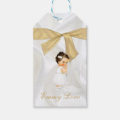 Baby Girl Baptism Christening Gold Cross Cadeaulabel (Voorkant)