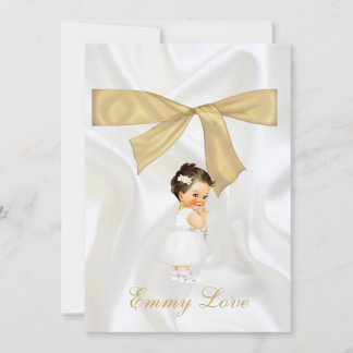 Baby Girl Baptism Christening Gold Cross Dank je Kaart