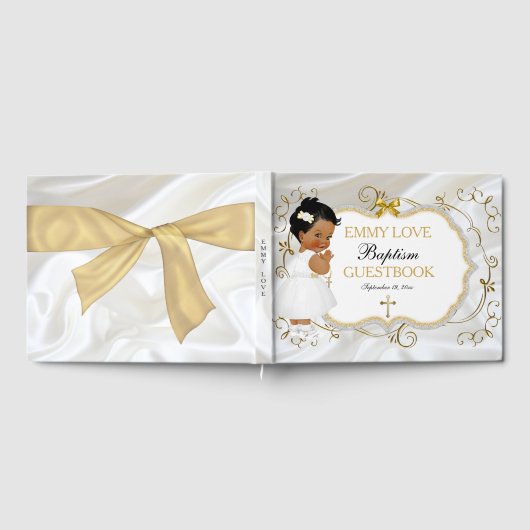 Baby Girl Baptism Christening Gold Cross Gastenboek (Volledig)