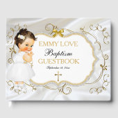 Baby Girl Baptism Christening Gold Cross Gastenboek (Voorkant)