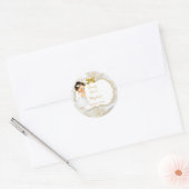 Baby Girl Baptism Christening Gold Cross Ronde Sticker (Envelop)