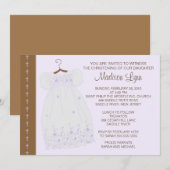 Baby Girl Baptism/Christening Inture Kaart (Voorkant / Achterkant)