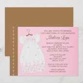 Baby Girl Baptism/Christening Inture Kaart (Voorkant / Achterkant)