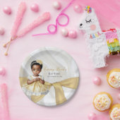 Baby Girl Baptism Christening White en Gold Papieren Bordje (Feest)