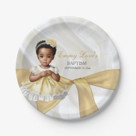 Baby Girl Baptism Christening White en Gold Papieren Bordje