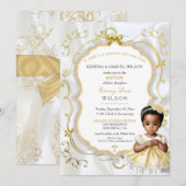 Baby Girl Baptism Communist Christening White Gold Kaart (Voorkant / Achterkant)