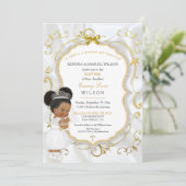 Baby Girl Baptism Communist Gold Cross Kaart (Staand voorkant)