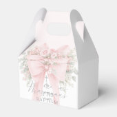 Baby Girl Baptism Floral Blush Pink Bow Bedankdoosjes (Achterkant)