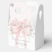 Baby Girl Baptism Floral Blush Pink Bow Bedankdoosjes (Geopend)