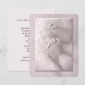 Baby Girl Baptism Invitation Kaart (Voorkant / Achterkant)