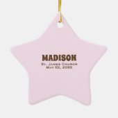 , Baby Girl Baptism Noah's Ark Keramisch Ornament (Achterkant)