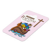 , Baby Girl Baptism Noah's Ark Magneet (Linkerzijde)