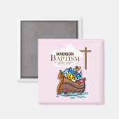 , Baby Girl Baptism Noah's Ark Magneet (Voorkant / Achterkant)