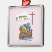 , Baby Girl Baptism Noah's Ark Metalen Ornament (Links)