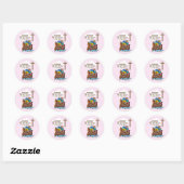 , Baby Girl Baptism Noah's Ark Ronde Sticker (Vel)