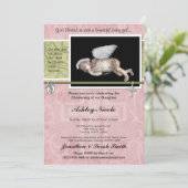 Baby Girl Baptism of Christening Invitation Kaart (Staand voorkant)