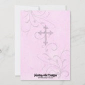 Baby Girl Baptism of Christening Invitation Kaart (Achterkant)