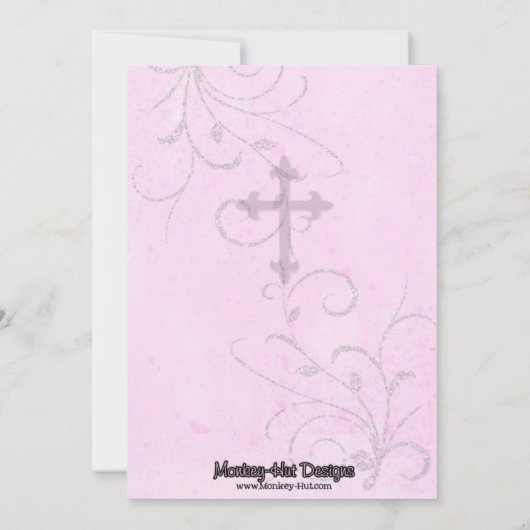 Baby Girl Baptism of Christening Invitation Kaart (Achterkant)