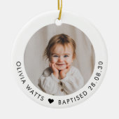 Baby Girl Baptism Photo Keepsake Keramisch Ornament (Voorkant)