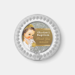 Baby Girl Baptisme Dank je wel Keepasje Gold Sil Magneet