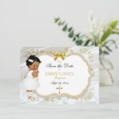 Baby Girl Baptisme Save Date White Cross Save The Date (Staand voorkant)