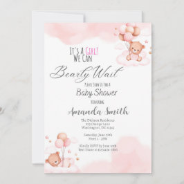 Baby Girl Barly Wait Baby shower Invitation Kaart